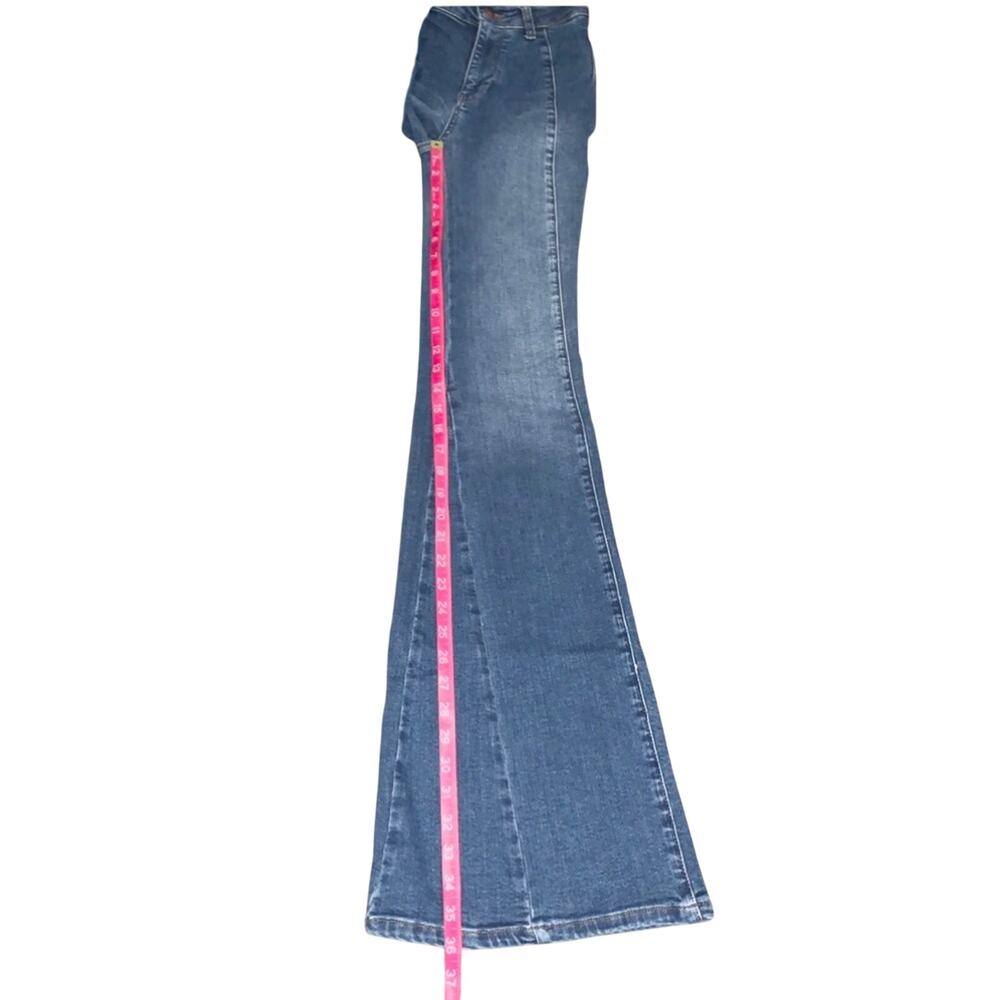 ANTHROPOLOGIE Pilcro Womens Blue Jeans, Size 23 Tall, Fluted High-Rise Flare - Picture 9 of 14